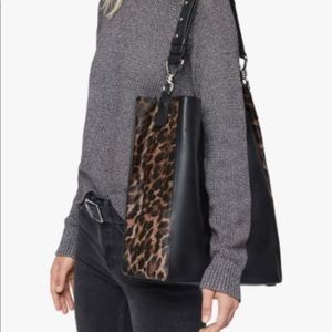 AllSaints Leather and Leopard Tote NEVER BEEN WORN